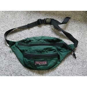 Vintage 90's Jansport Black Fanny Pack Belt Bag Waistpack Made In USA Retro